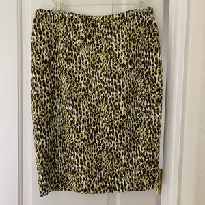 Jcrew animal print pencil skirt